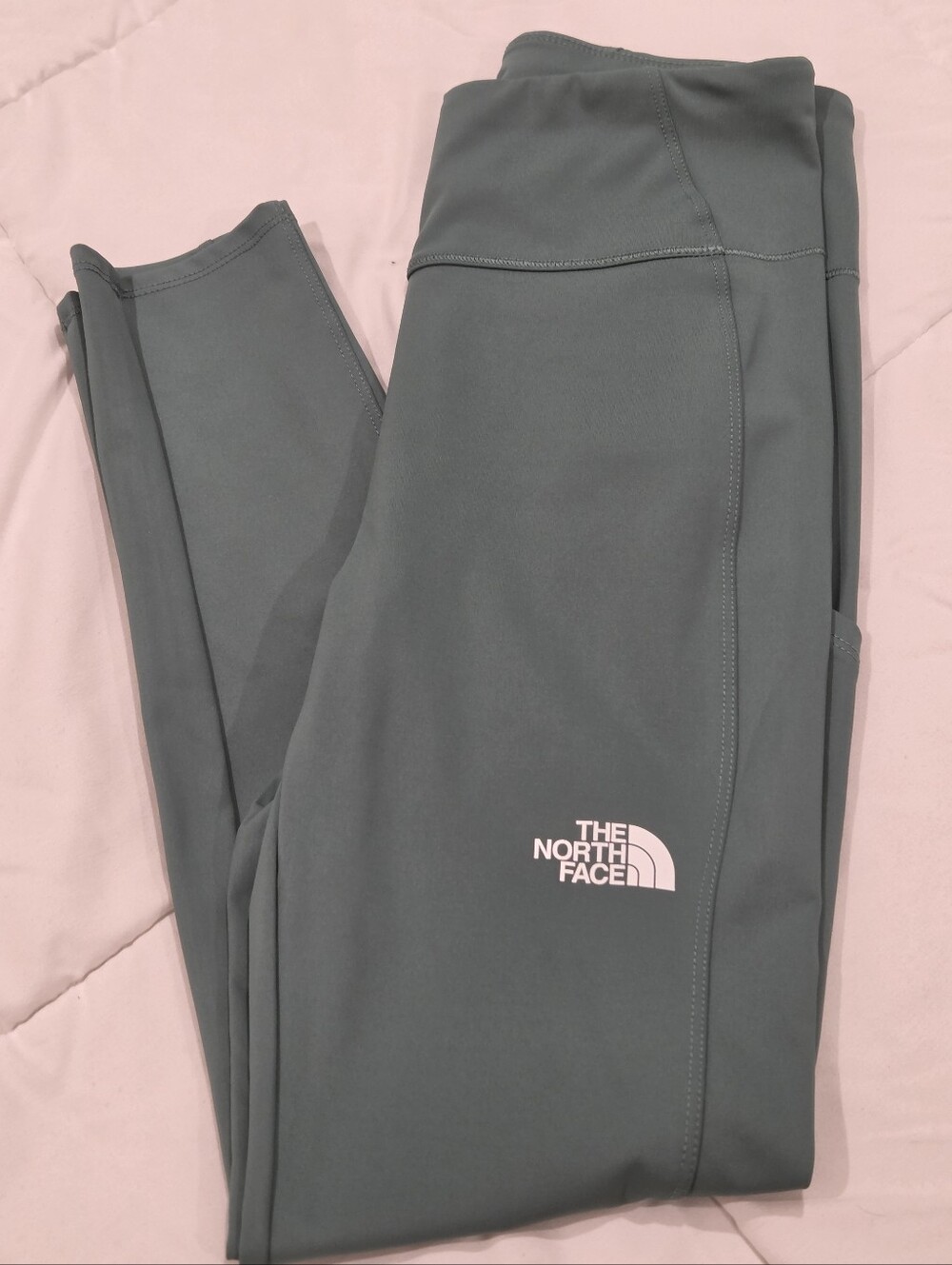 The North Face Girls XL 14/16 FlashDry Yoga Tights Leggings Green Sage